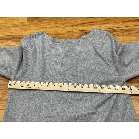 Anthropologie HWR Monogram Women's M Gray Tunic Button Tree Sweater Asymmetric‎ - Picture 10 of 10